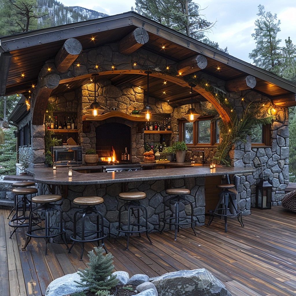 Outdoor kitchen and bar